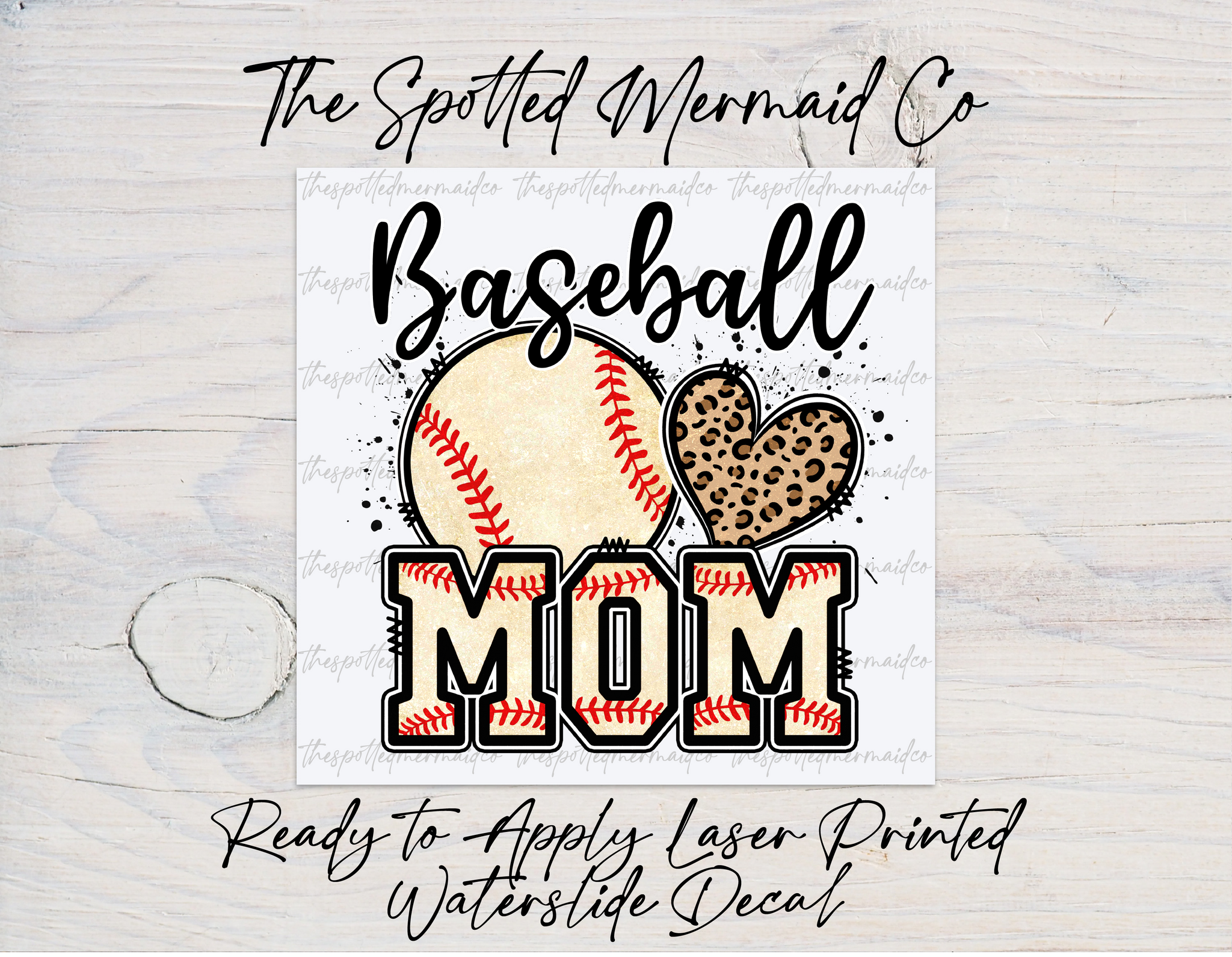 Baseball Mom Waterslide Decal