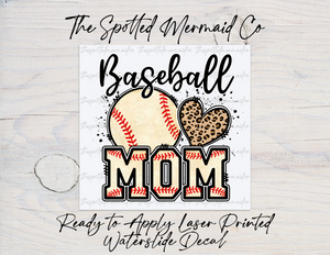 Baseball Mom Waterslide Decal