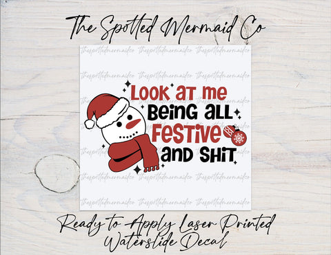 Funny Christmas Waterslide Decal