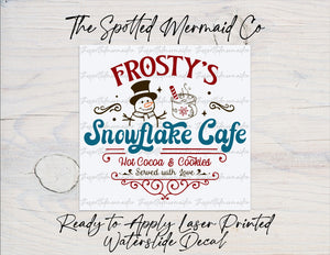 Frosty's Snowflake Cafe Waterslide Decal