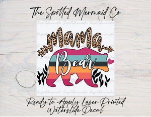 Mama Bear Waterslide Decal