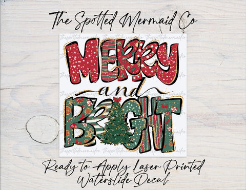 Merry & Bright Waterslide Decal