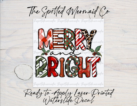 Merry & Bright Waterslide Decal