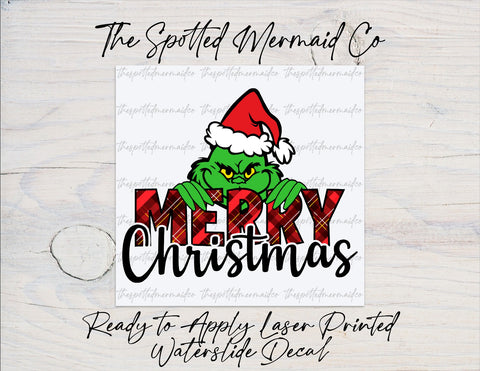 Merry Christmas Waterslide Decal