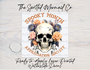 Spooky Month Appreciation Society Waterslide Decal